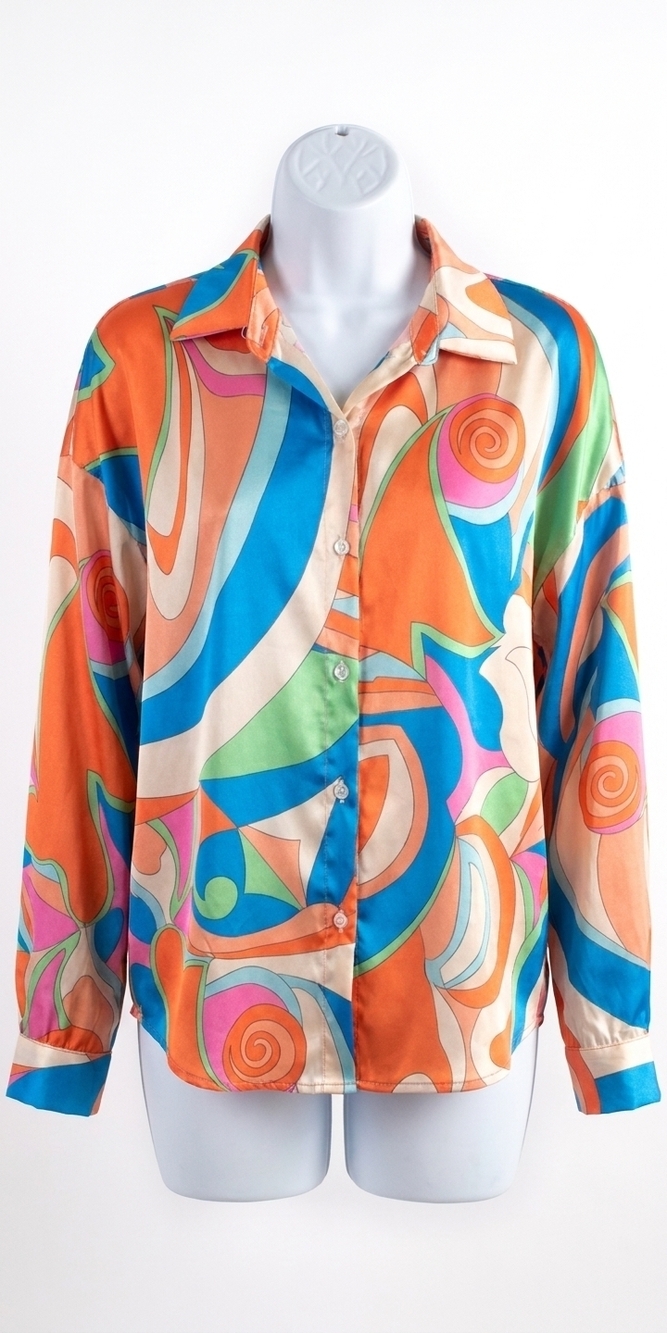 NEW GIGI MODA discoteca shirt in blue